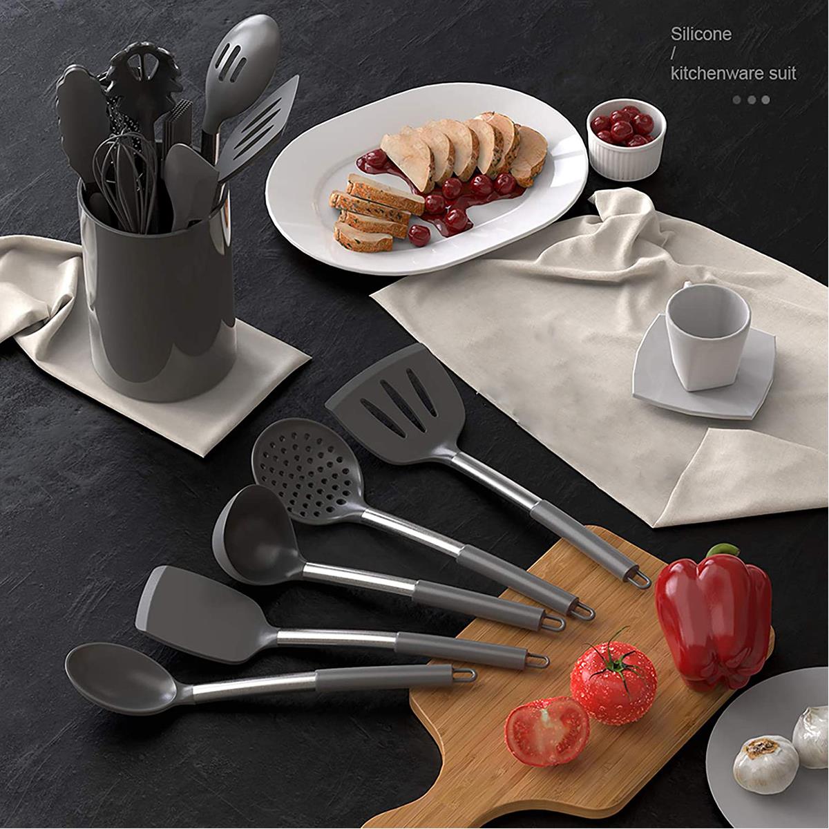 John Lewis ANYDAY Silicone Baking Utensils, Set of 4, Assorted