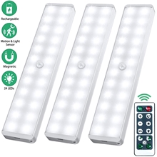 24 LED Closet Light with Remote Control, USB Rechargeable Newest Version Motion Sensor Light