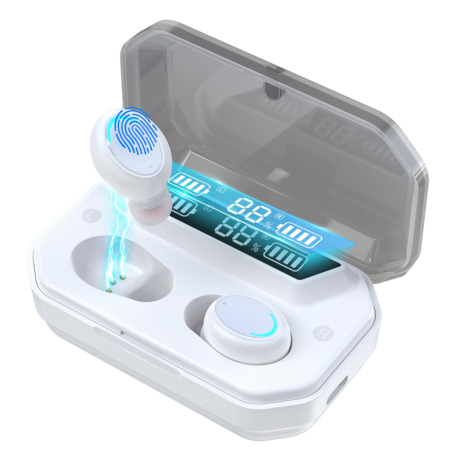 Bluetooth 5.0 True Wireless Earbuds,Waterproof 40H Cyclic Playtime TWS Stereo Headphones