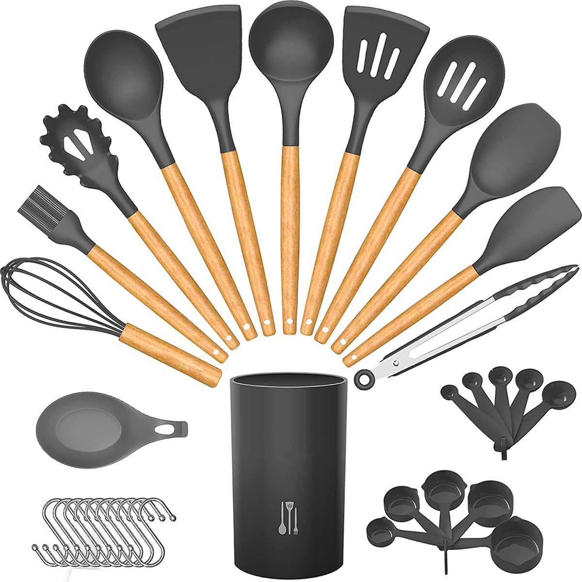 33 Pcs Cooking Utensils Set, Silicone Kitchen Utensil Set, Food Grade  Silicone Spatula Set, Kitchen & Dining