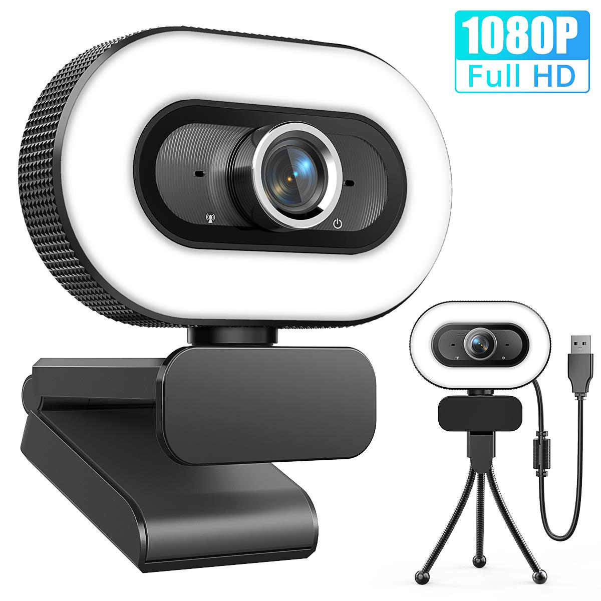 1080P Webcam with Microphone for Desktop, Streaming Webcam