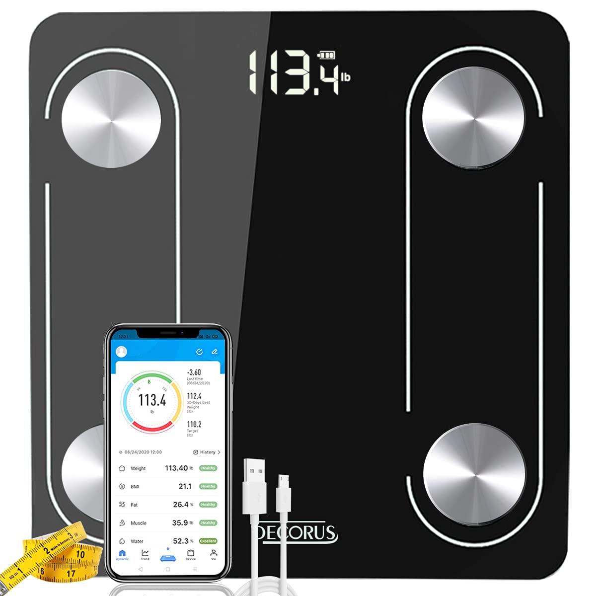 Bluetooth Smart Scale for Body Fat, Wireless Bathroom Digital Scale