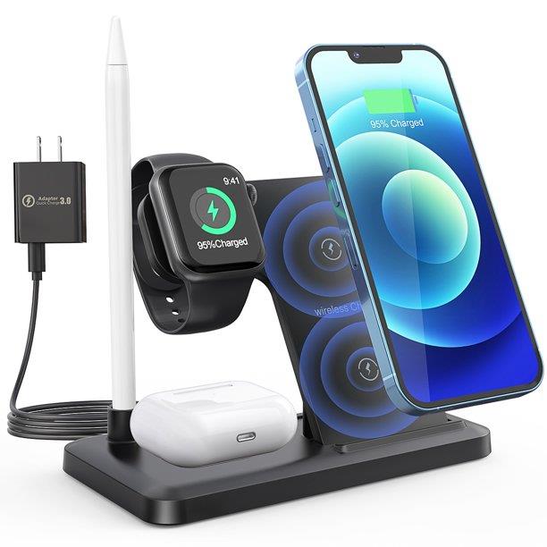 4 in 1 Wireless Charging Station for Apple Multiple Devices, Foldable Charger