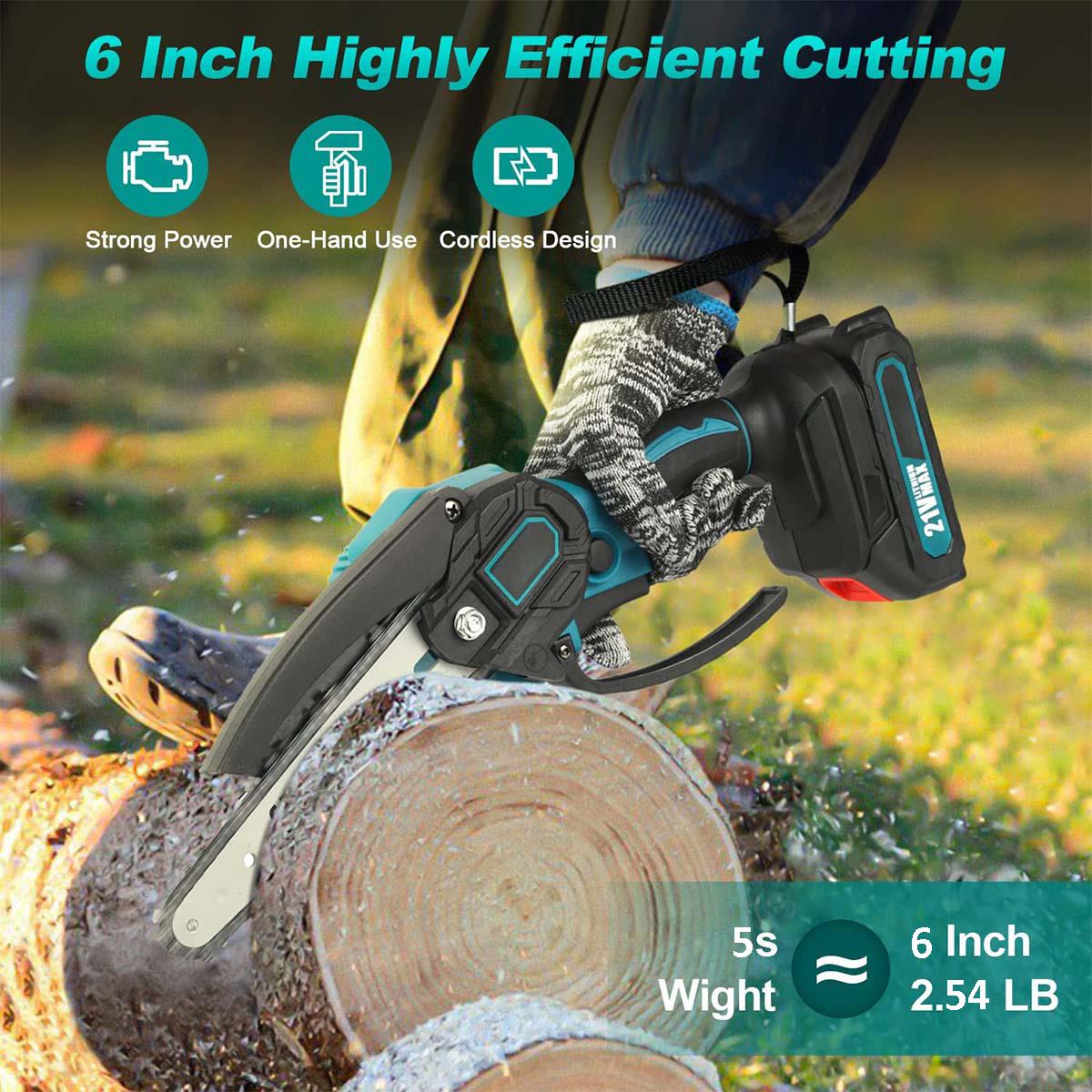 Mini Chainsaw, 6 inch Portable Electric Chainsaw Cordless