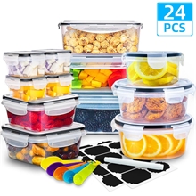 24 Pcs Food Storage Containers Set with Lids