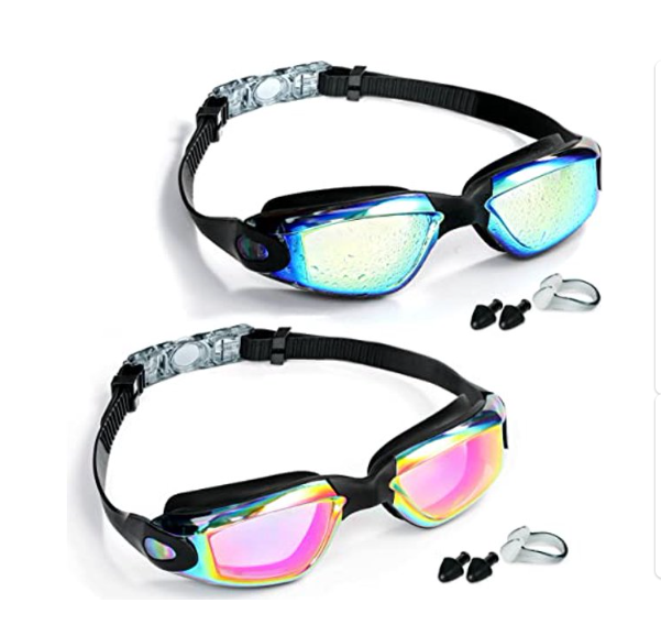Swim Goggles, 2 Pack Swimming Goggles No Leaking Adult Men Women Youth