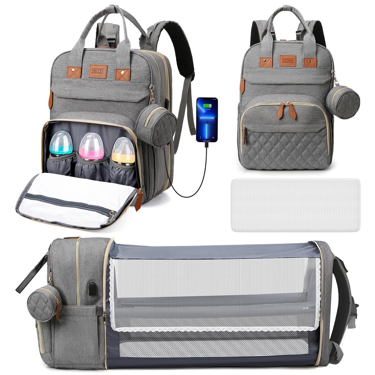 Diaper Bag Backpack, Multifunction Diaper Bag Backpack With Changing Station