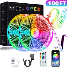 100FT/30M LED Strip Light, Smart RGB 5050 SMD Led Light Strip Music Sync 600LEDs Color
