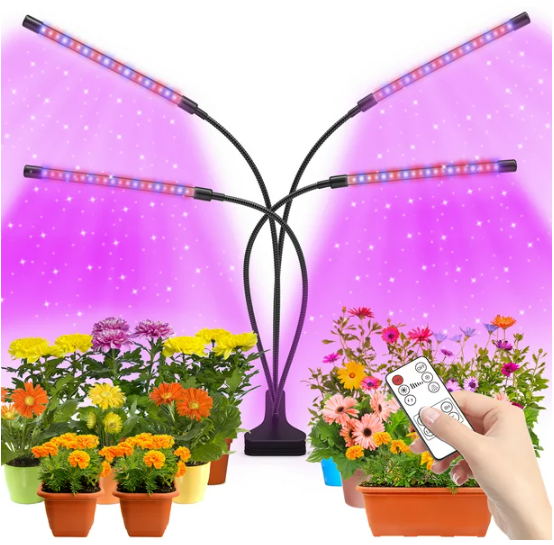 Grow Light,4 Head Grow Lights for Indoor Plants with Red Blue Spectrum