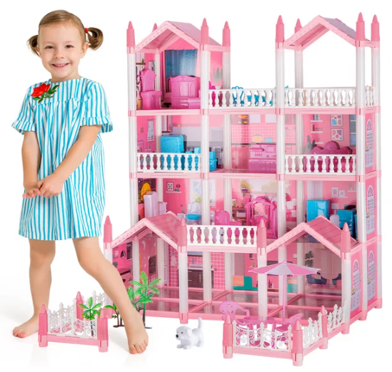 Doll House, Dream House Playset w/ 100+ Furniture & Accessories