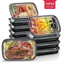 GPED 30 Pack Meal Prep Containers, 25oz Plastic Food Storage Containers