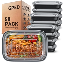 GPED 50 Pack Meal Prep Containers, 25oz Plastic Food Storage Containers