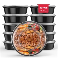 GPED 30 Pack Meal Prep Containers, 33.8oz Plastic Food Storage Containers