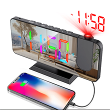 Projection Alarm Clock for Bedroom, 11 Colors RGB Digital Alarm Clock with 180°Projector