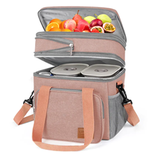 Insulated Lunch Bag, 17L Expandable Double Deck Lunch Tote Bag for Women/Men