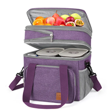 Insulated Lunch Bag for Women/Men, 17L Expandable Double Deck Lunch Cooler Box