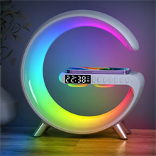 Alarm Clock, Digital Alarm Clock Radio with Wireless Charging & LED Table Lamp