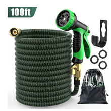 100ft Flexible Garden Hose w/10 Function Nozzles, Expandable Water Hose