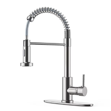 Kitchen Faucet with Pull Down Sprayer, Single Handle Pull Out Spring Sink Faucets for 1 or 3 Hole