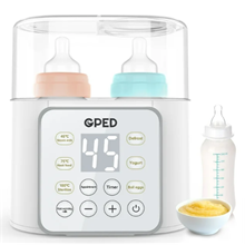 Baby Bottle Warmer, 9-in-1 Fast Food Heater & Defrost, Double Bottle Warmer with Appointment &Timer