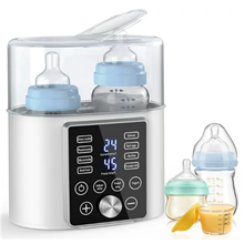 Baby Bottle Warmer, Dual Bottle 12-in-1 Fast Milk Warmer with 24H Accurate Temperature Control