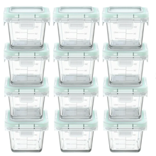 Glass Baby Food Storage Containers, 12 Pack 5 Oz Small Glass Jars with Graduated Scale