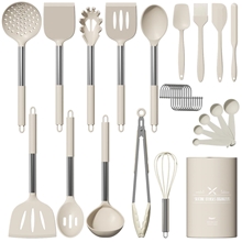 30 Pcs Silicone Cooking Utensil Set, Kitchen Utensils Cooking Utensils Set, Khaki