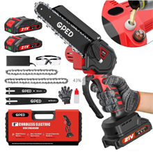 Mini Chainsaw Cordless 8 Inch, Red