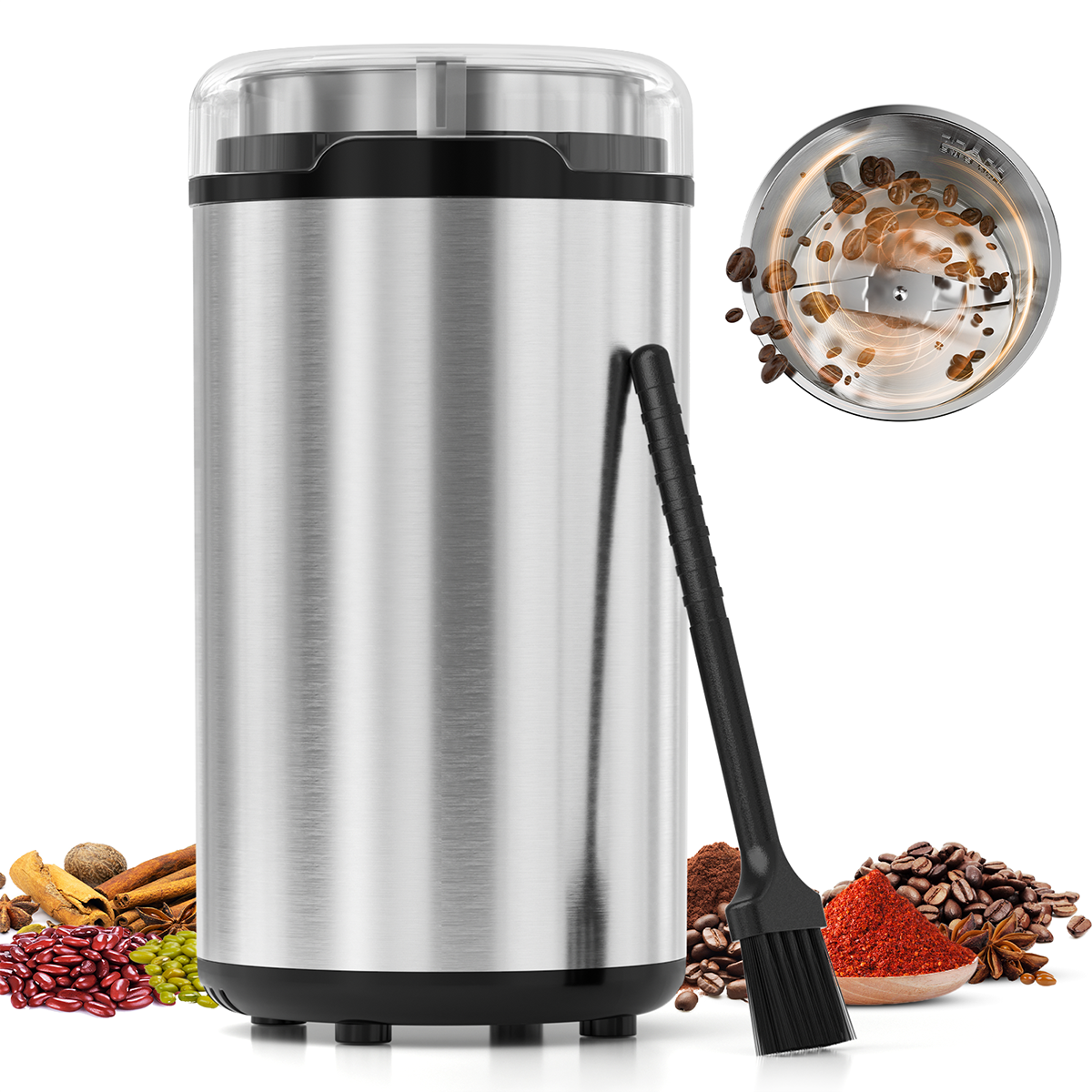 Electric Coffee Bean Grinder, Spice Grinders, One Touch Coffee Grindering