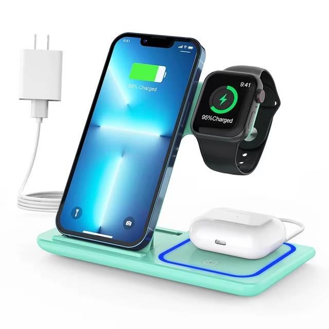 3 in 1 Wireless Charger, Fast Charging Station Compatible Apple Watch Airpods