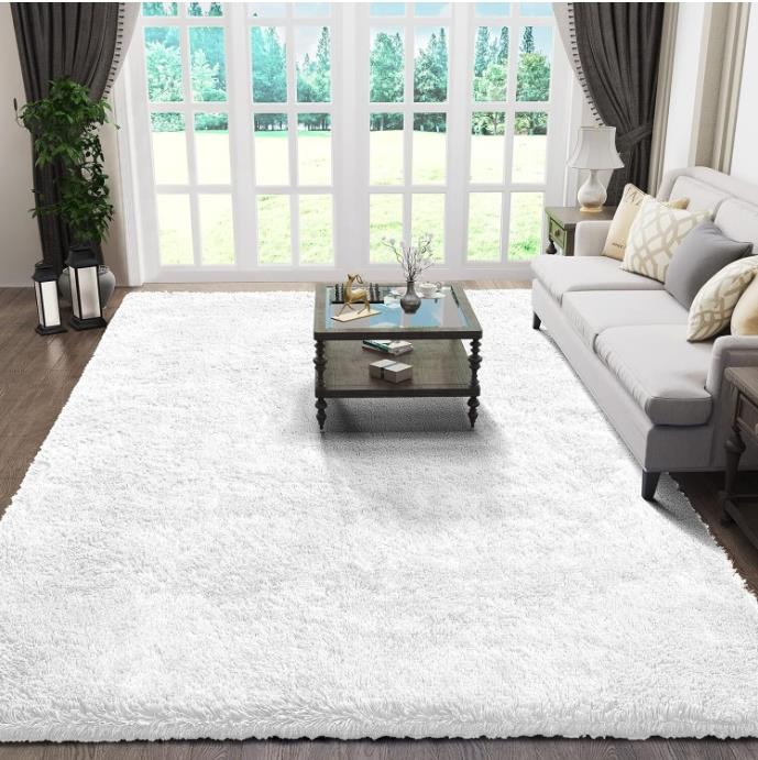 5x8 ft Fluffy Area Rug,Soft Shaggy Rugs Fluffy Carpets, White