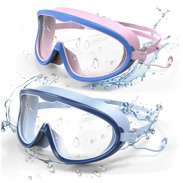 Kids Swim Goggles for Age 3-15 Boys Girls, 2 Pack Swimming Goggles Anti Fog Kids Goggles