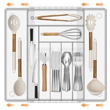 Silverware Drawer Organizer, Large, Clear