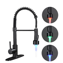 GPED Kitchen Faucet with Pull Down Sprayer & 3-Modes LED Light