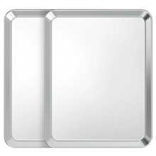 Baking Sheet Set of 2, Stainless Steel Cookie Tray Pans Set for Oven, Rectangle 16” x 12” x 1”