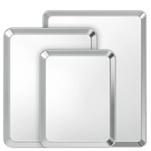 Baking Sheet Pan Set of 3, 16/12/10.5 Inch, Stainless Steel Cookie Tray Pans Set for Oven