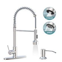 GPED Kitchen Faucet with Soap Dispenser, Kitchen Sink Faucets with Pull Down Sprayer