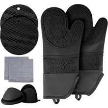 Oven Mitts and Hot Pads Sets, 8Pcs Silicone Oven Mitts and Pot Holders