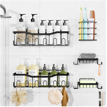 GPED Shower Caddy, 5-Pack Adhesive Shower Shelves with 28 Hooks