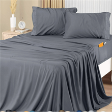 K size bed sheets, dark grey