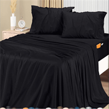 K size bed sheets, black