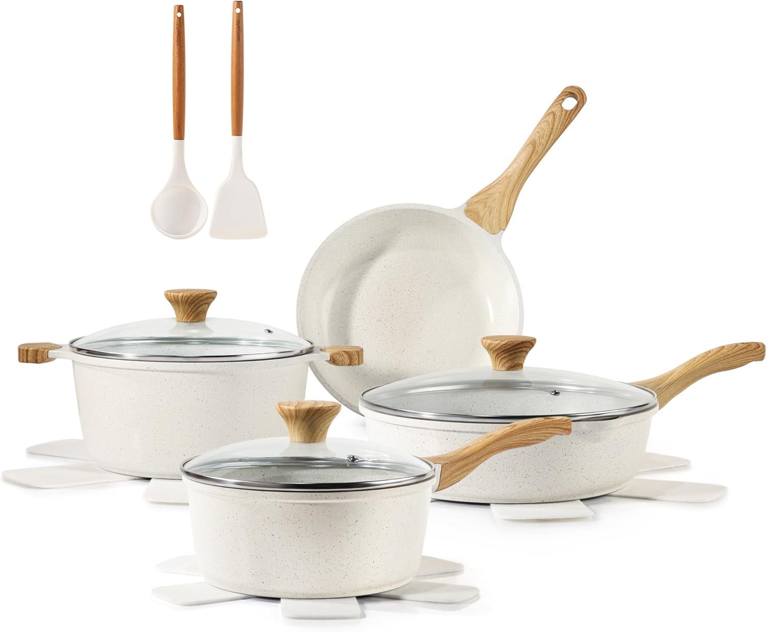 Nonstick Cookware Set, 8Pcs Pots and Pans Set,Induction Kitchen Cooking Set