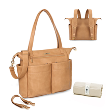 Diaper Bag Tote, 4 in 1 Diaper Bag Backpack with Changing station & Insulated Bottle Pockets