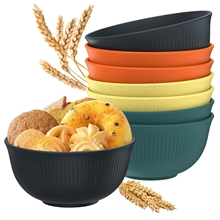 8 Pcs Unbreakable Cereal Bowls Set, 26 Oz Wheat Straw Bowls Set, Multicolor
