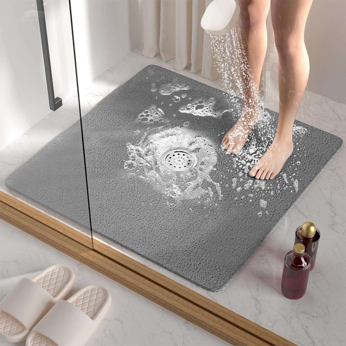 Non Slip Bathtub Mat, Anti Slip Shower Mat,PVC Loofah Shower Mat - 24x24 Inches