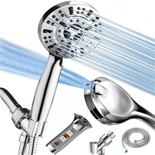 GPED 10-Setting Handheld Shower Head, High Pressure Shower Head with Filter,