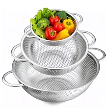 Stainless Steel Colander Set of 3 (1/3/5 Quart)
