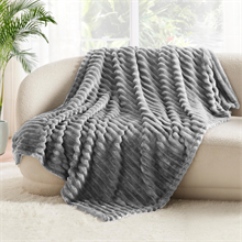 Queen size strip blanket,Gray