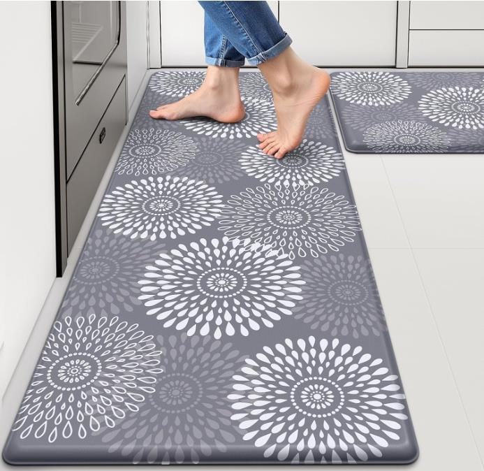 Kitchen Rug Set,2 PCS Cushioned Anti-Fatigue Kitchen Mat, Waterproof Non-Slip Kitchen Floor Mat