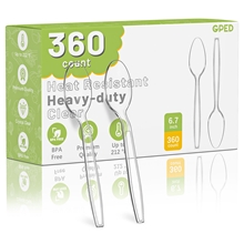360 Count Clear Plastic Spoons, 6.8